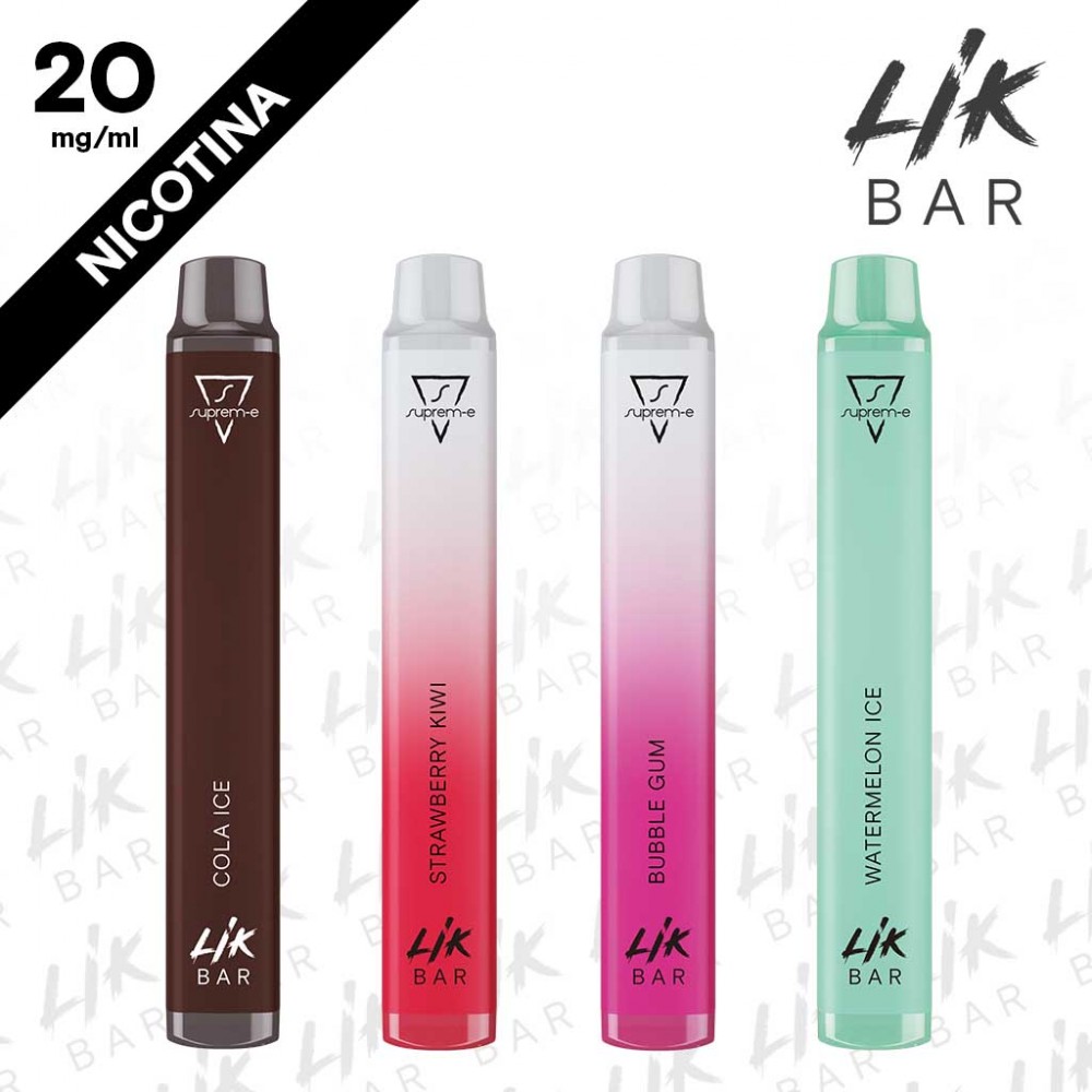 LIK BAR Sigaretta Elettronica Usa e Getta - Kit Assaggio Nuovi Gusti Flavor Nicotina 20 1pz Per Gusto