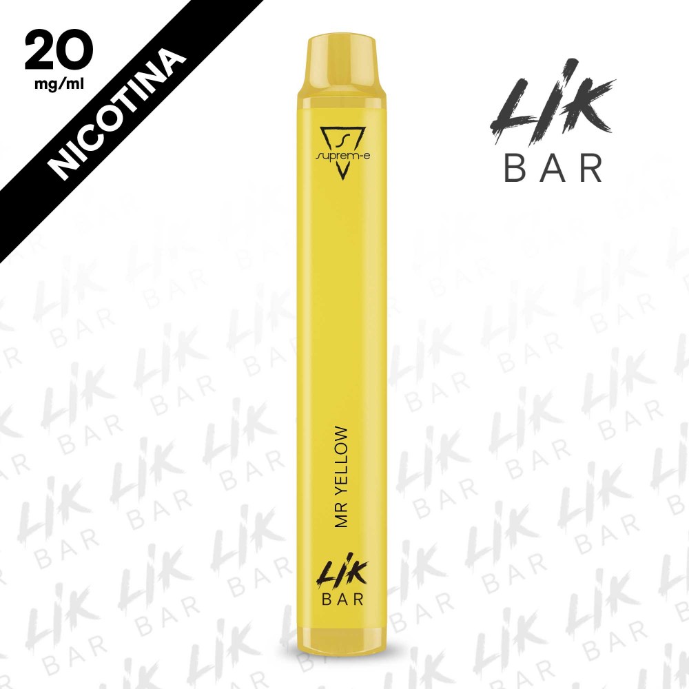 Mr Yellow Sigaretta Elettronica Usa e Getta LIK BAR - Nicotina 20 by Suprem-e Mr Yellow Sigaretta Elettronica Usa e Getta LIK BAR - Nicotina 20 by Suprem-e
