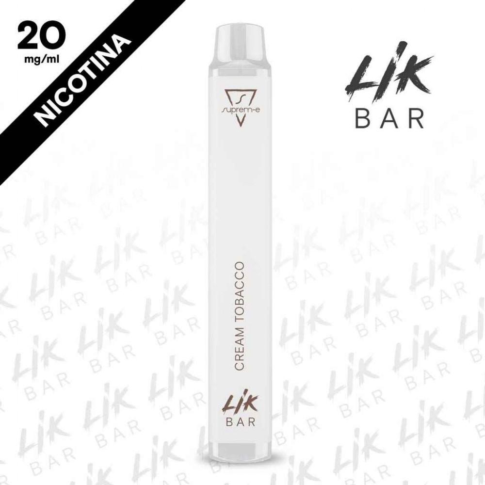 LIK BAR - Cream Tobacco - Nicotina 20 - Sigaretta Elettronica Usa e Getta By Suprem-e LIK BAR - Cream Tobacco - Nicotina 20 - Sigaretta Elettronica Usa e Getta By Suprem-e