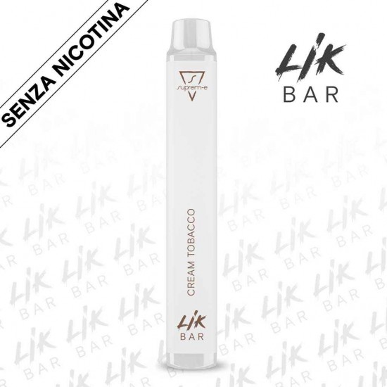 LIK BAR - Cream Tobacco - Senza Nicotina - Sigaretta Elettronica Usa e Getta By Suprem-e