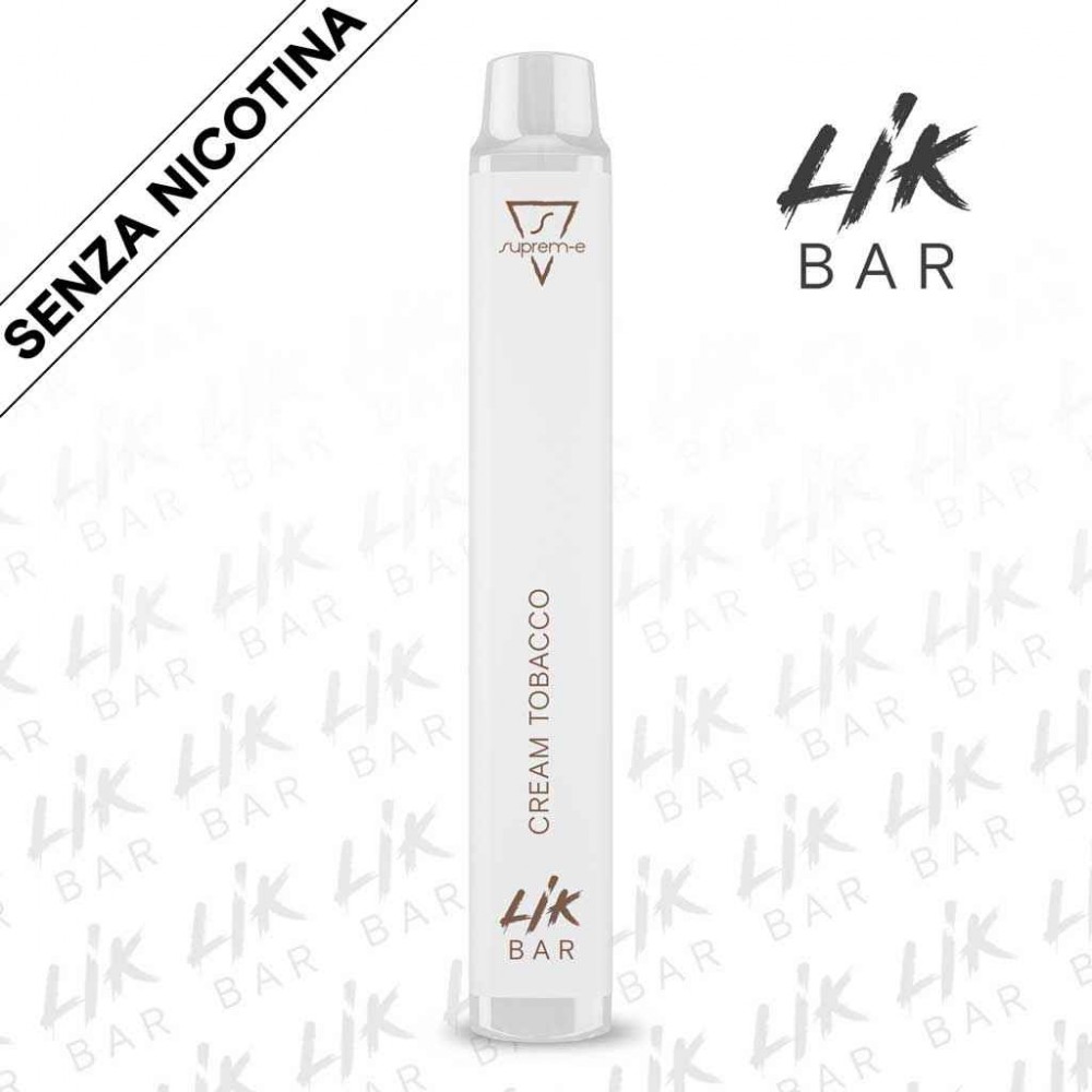 LIK BAR - Cream Tobacco - Senza Nicotina - Sigaretta Elettronica Usa e Getta By Suprem-e LIK BAR - Cream Tobacco - Senza Nicotina - Sigaretta Elettronica Usa e Getta By Suprem-e