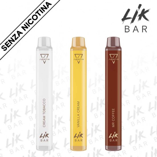 LIK BAR - Kit Assaggio Nuovi Gusti Cremosi Senza Nicotina Sigaretta Elettronica Usa e Getta 1pz Per Gusto