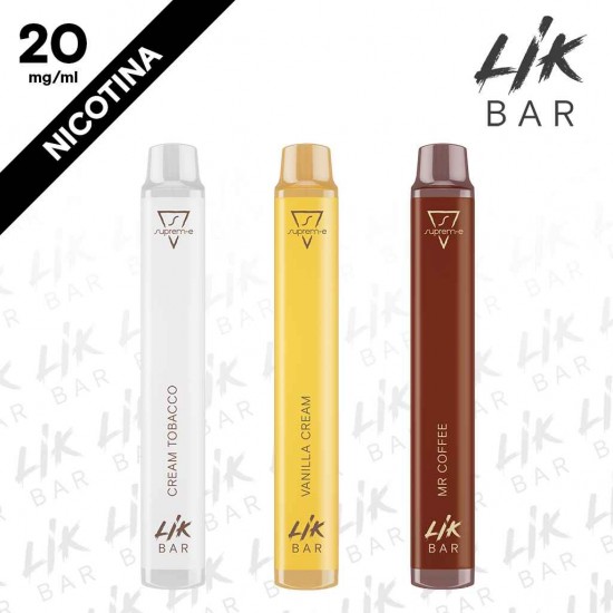 LIK BAR - Kit Assaggio Nuovi Gusti Cremosi Nicotina 20 Sigaretta Elettronica Usa e Getta 1pz Per Gusto