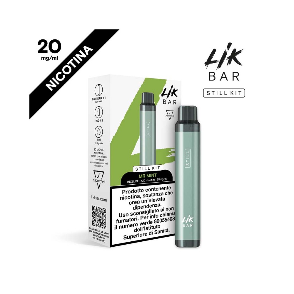 LIK BAR STILL STARTER KIT GREY + POD MR MINT - NICOTINA 20