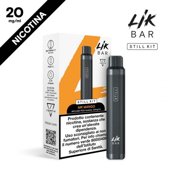 LIK BAR STILL STARTER KIT BLACK + POD MR MANGO - NICOTINA 20