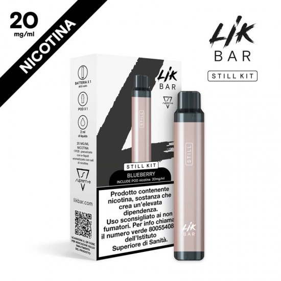 LIK BAR STILL STARTER KIT CHAMPAGNE + POD BLUEBERRY - NICOTINA 20