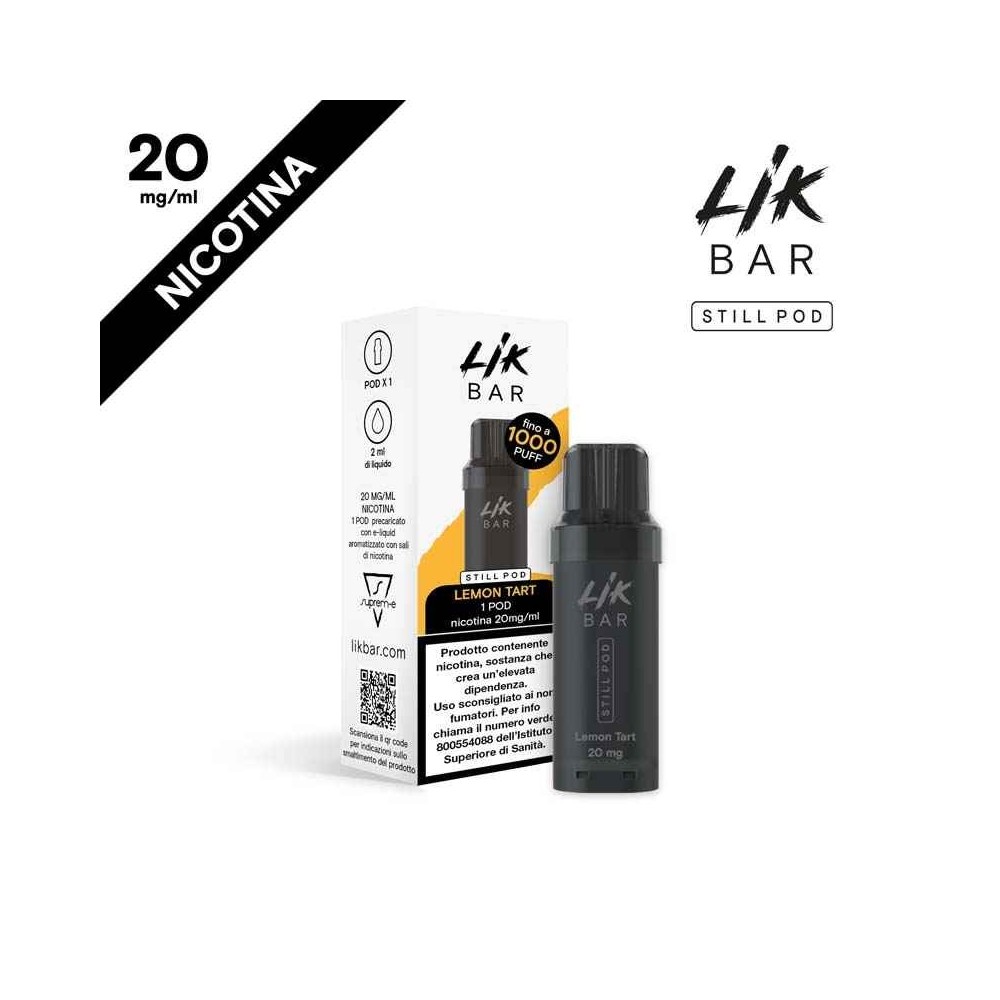 LIK BAR STILL POD - LEMON TART - NICOTINA 20 LIK BAR STILL POD - LEMON TART - NICOTINA 20