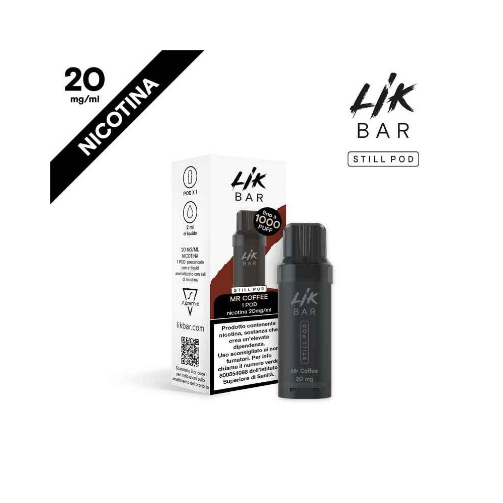 LIK BAR STILL POD - MR COFFEE - NICOTINA 20 LIK BAR STILL POD - MR COFFEE - NICOTINA 20