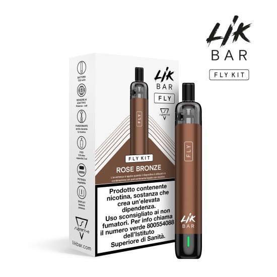 LIK BAR FLY Sigaretta Elettronica - KIT Rose Bronze (Battery + Pod 0,8 Ohm)