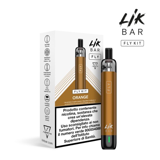 LIK BAR FLY KIT Sigaretta Elettronica - ORANGE (Batteria...