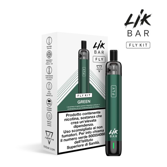LIK BAR FLY KIT Sigaretta Elettronica - GREEN (Batteria...