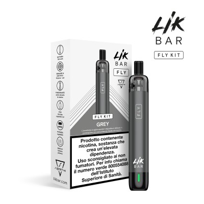 LIK BAR FLY Sigaretta Elettronica - KIT Gray (Battery + Pod 0,8 Ohm)