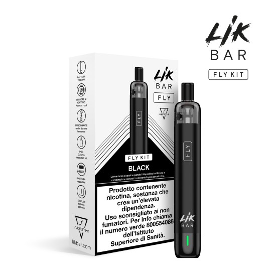 LIK BAR FLY Sigaretta Elettronica - KIT Black (Battery + Pod 0,8 Ohm)