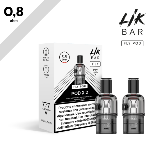 LIK BAR FLY POD di ricambio per Sigaretta Elettronica FLY - 0,8 oHm - Confezione 2 pz.