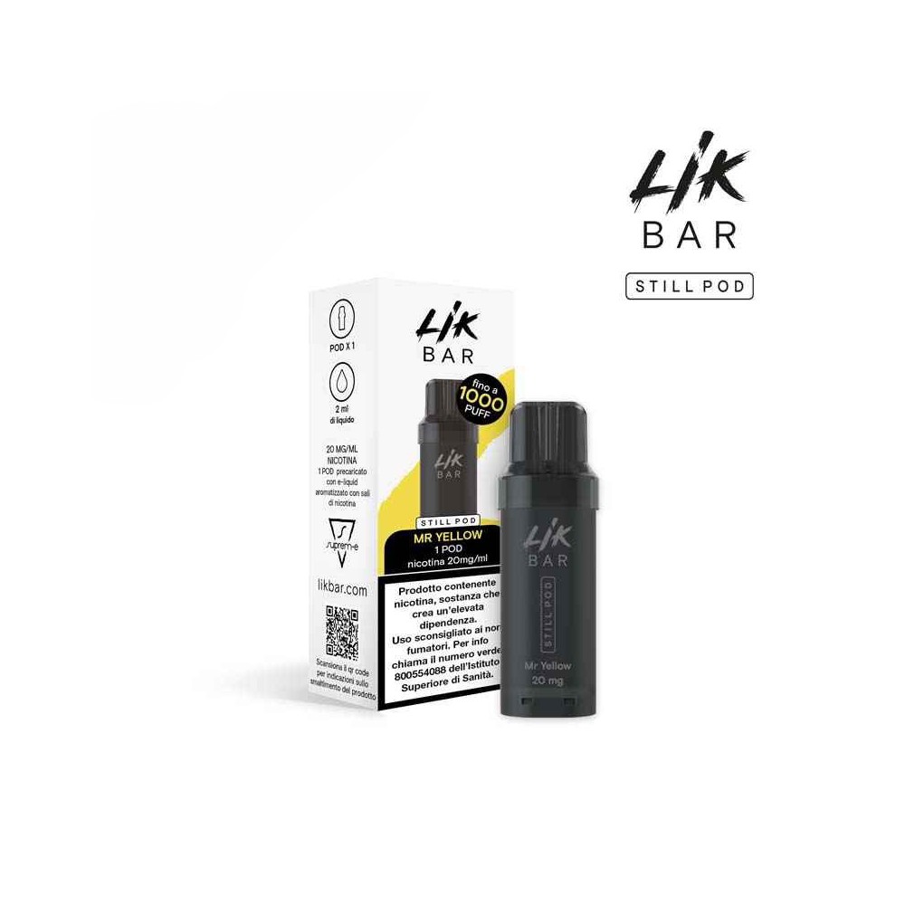 LIK BAR STILL POD - MR YELLOW - Senza Nicotina LIK BAR STILL POD - MR YELLOW - Senza Nicotina