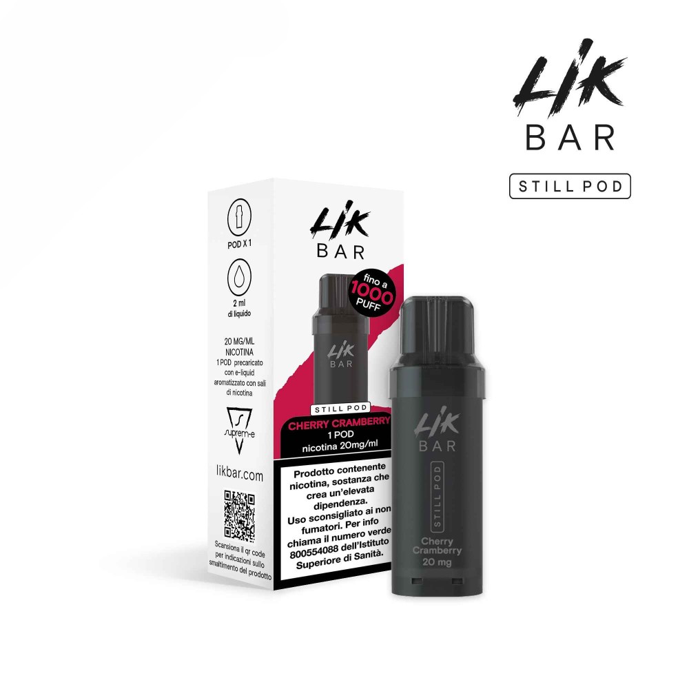 LIK BAR STILL POD - CHERRY CRAMBERRY - Senza Nicotina LIK BAR STILL POD - CHERRY CRAMBERRY - Senza Nicotina