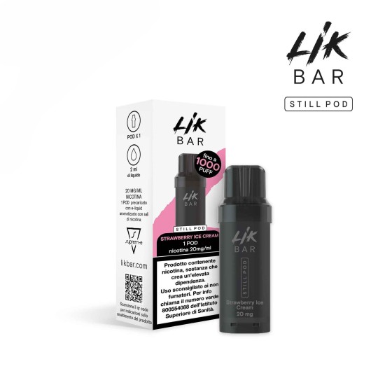 LIK BAR STILL POD - STRAWBERRY ICE CREAM - Senza Nicotina